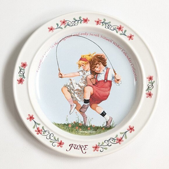 Sara Stilwell Webber Calendar Collections Plate June By Newell Pottery 1984 - Picture 1 of 4